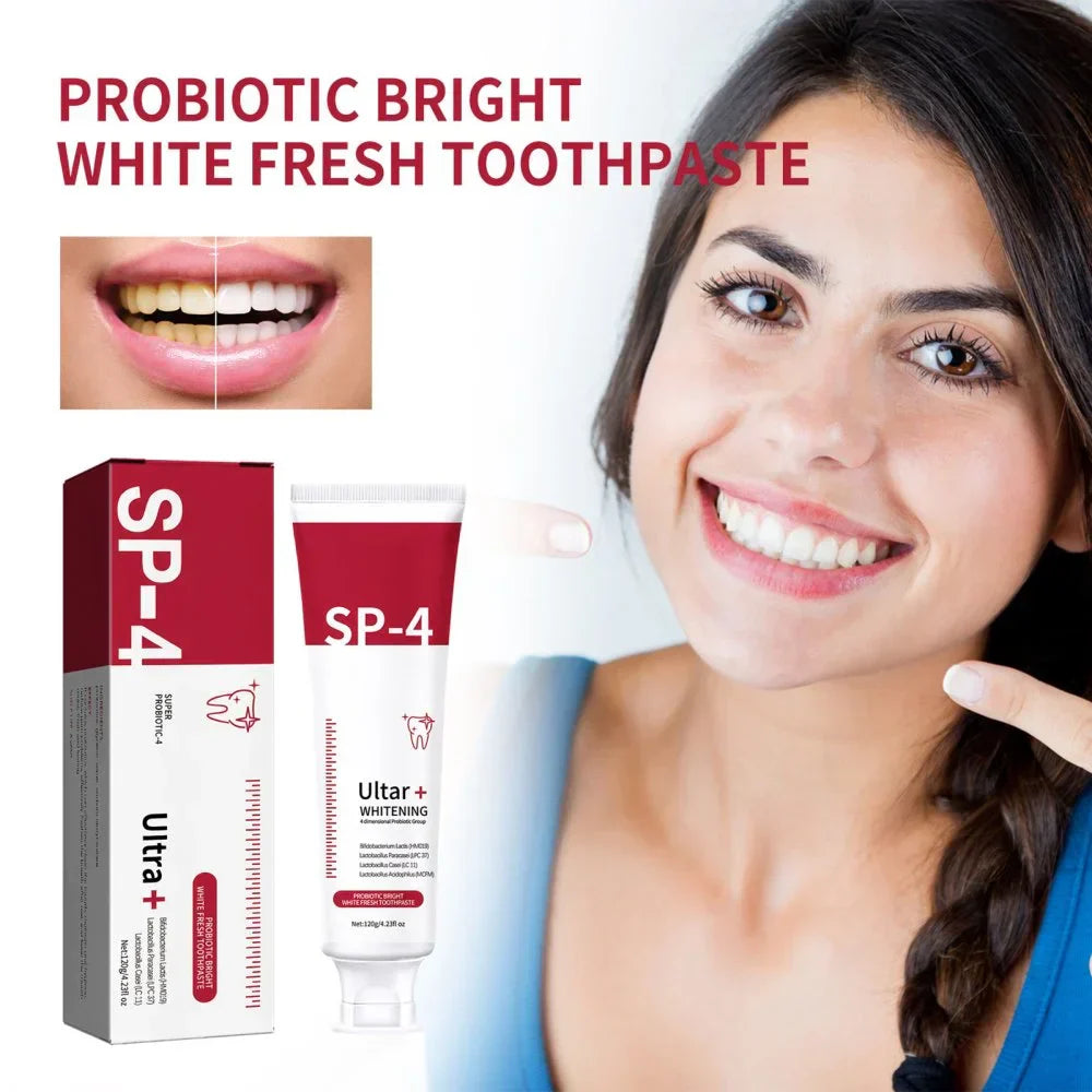 Yayashi SP4 Oral Care ProbioticToothpaste 120g – Shine , Remove Years of Coffee, Tea & Smoking Stains