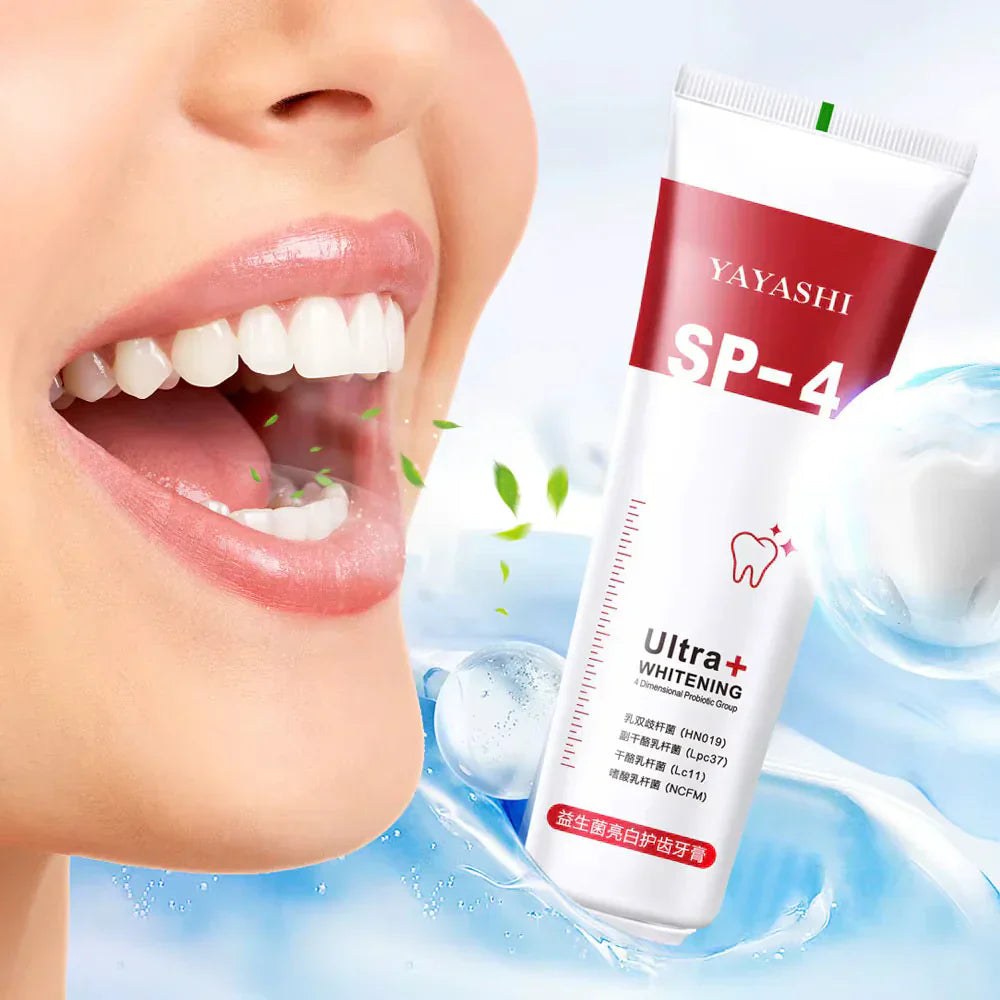 Yayashi SP4 Oral Care ProbioticToothpaste 120g – Shine , Remove Years of Coffee, Tea & Smoking Stains