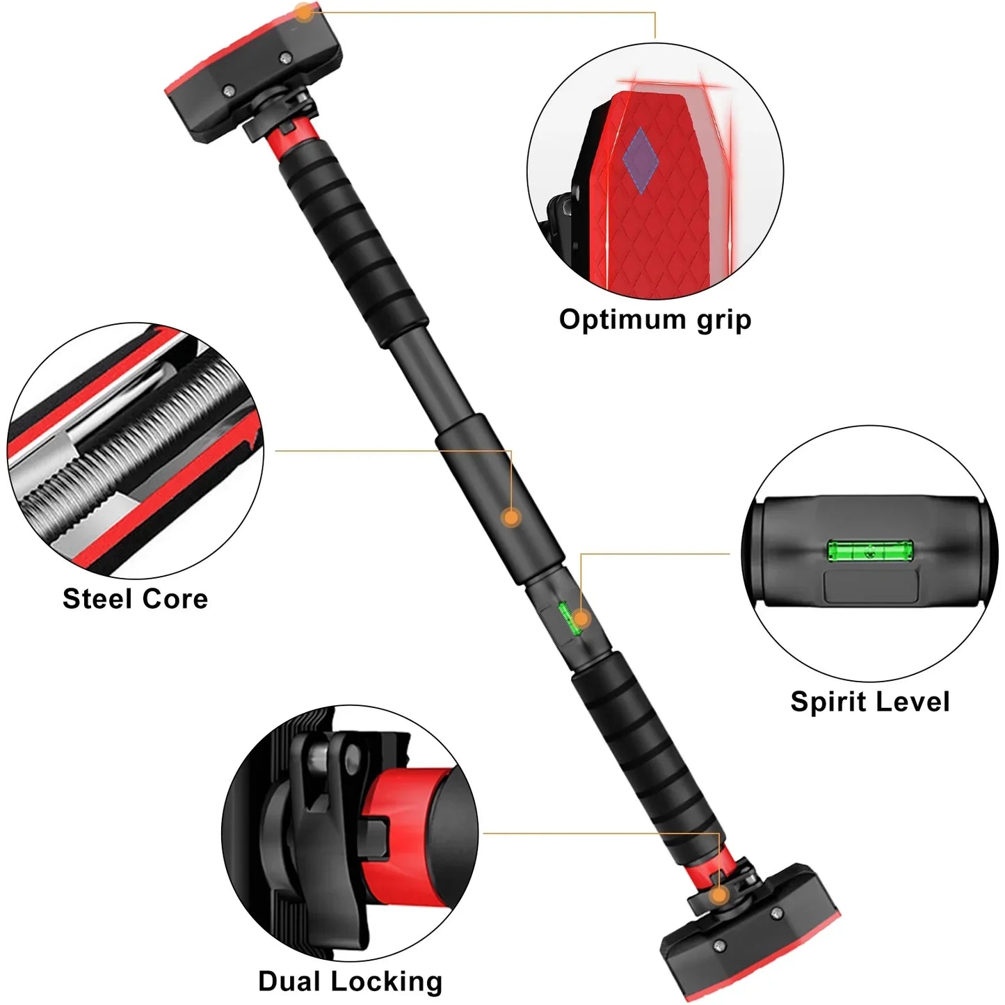 Adjustable No-Screw Pull-Up Bar (200KG Capacity)