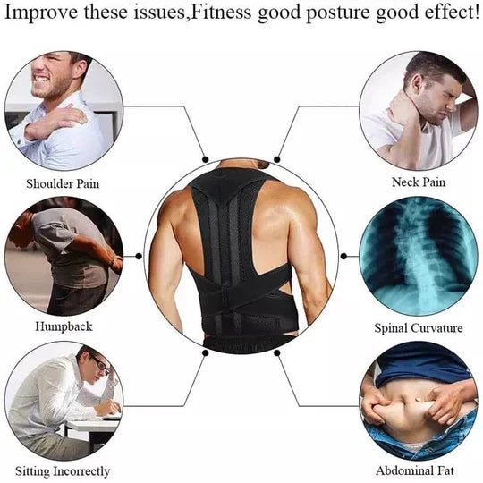 "Adjustable Posture Corrector Belt for Men & Women – Back & Shoulder Support"