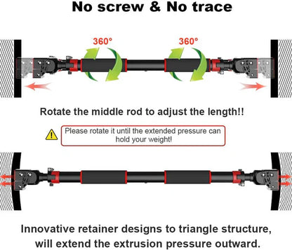 Adjustable No-Screw Pull-Up Bar (200KG Capacity)