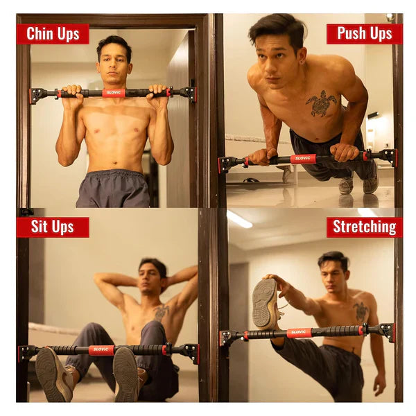 Adjustable No-Screw Pull-Up Bar (200KG Capacity)